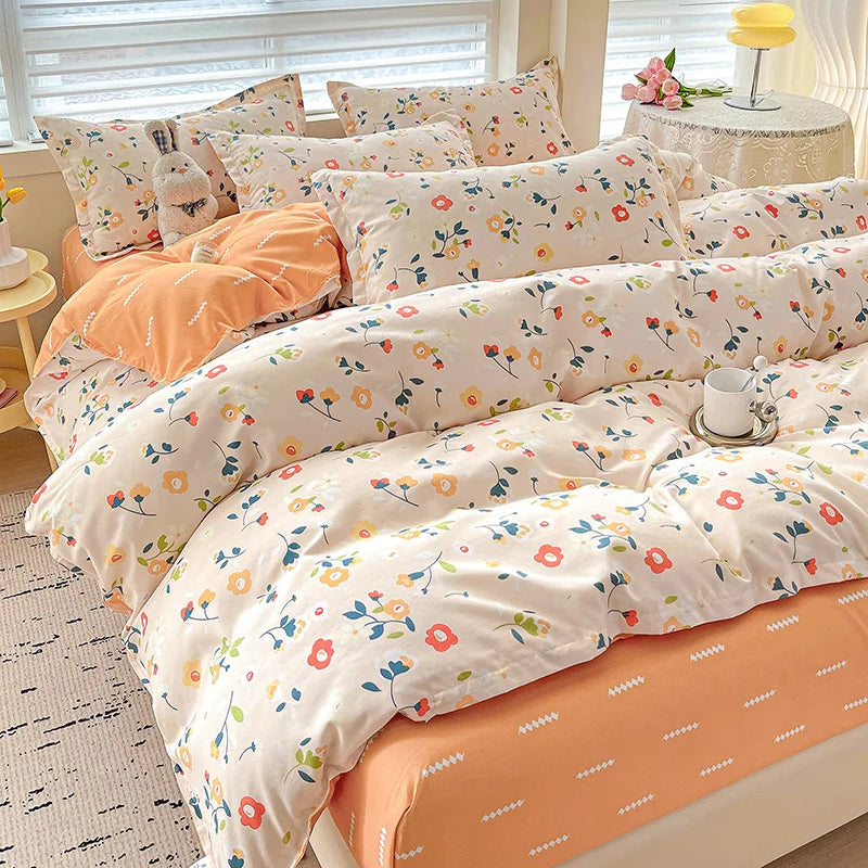 4pcs, 100% cotton bedding set