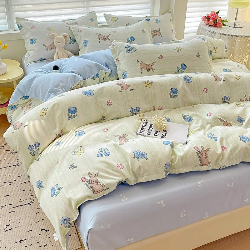 4pcs, 100% cotton bedding set