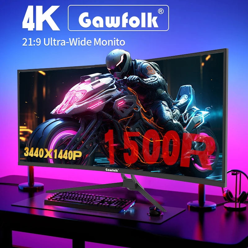 Gawfolk Monitor 34'' 144Hz Bandfish Screen Curved