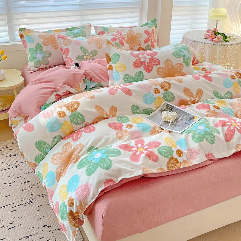 4pcs, 100% cotton bedding set