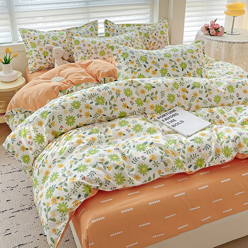 4pcs, 100% cotton bedding set