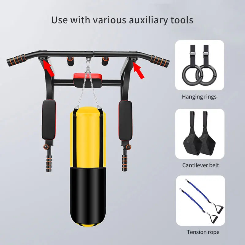 Multifunctional wall-mounted pull-up bar