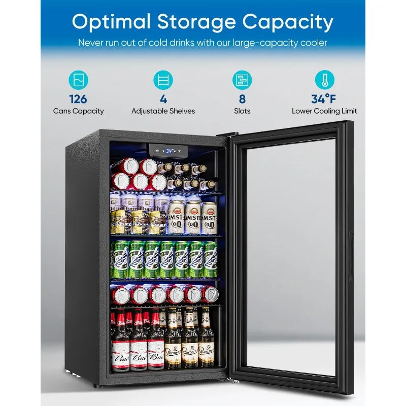 3.2 Cu. Ft Mini Fridge with Glass Door