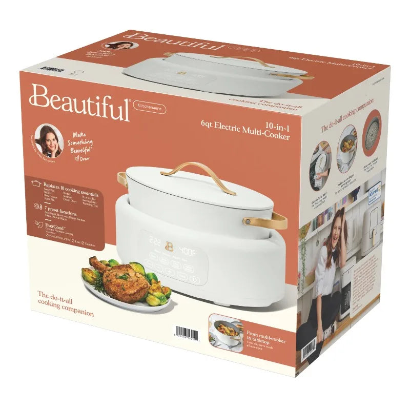 Beautiful 10, 6 Qt Electric Multi-Cooker