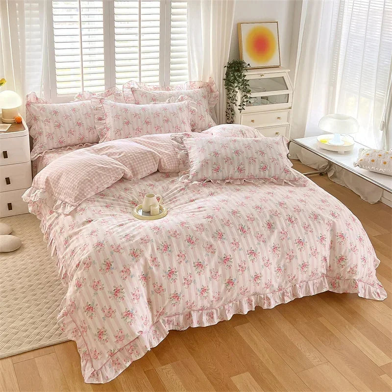 New Ruffles 100% Cotton Duvet Cover Set or Single Duvet Covers