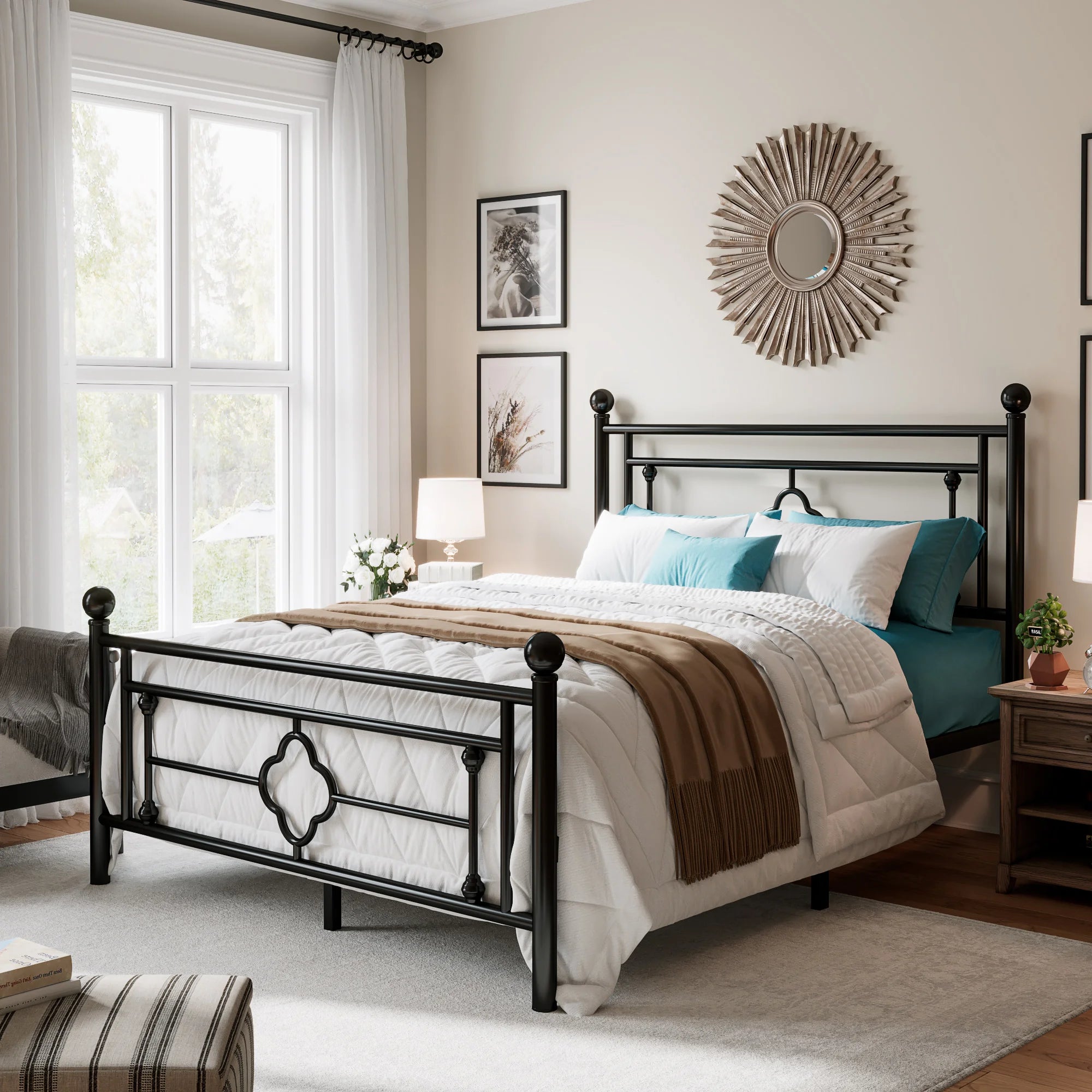 HOOMIC 14 Inch Metal Platform Bed Frame