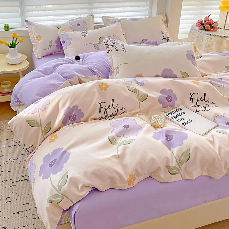 4pcs, 100% cotton bedding set