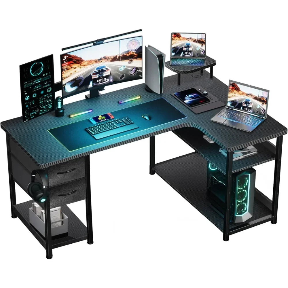 "Gaming Desk with Drawers,