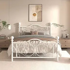 Metal Platform Bed Frame with Headboard and Footboard