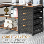 Tribesigns L Shaped Computer Desk with Storage Drawers
