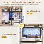 Metal Full Size Loft Bed with Twin Over Full