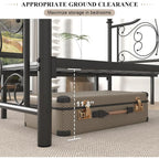 Metal Platform Bed Frame with Headboard and Footboard