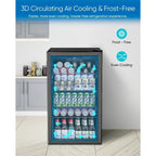 3.2 Cu. Ft Mini Fridge with Glass Door