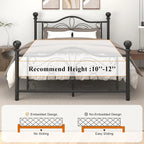 Metal Platform Bed Frame with Headboard and Footboard