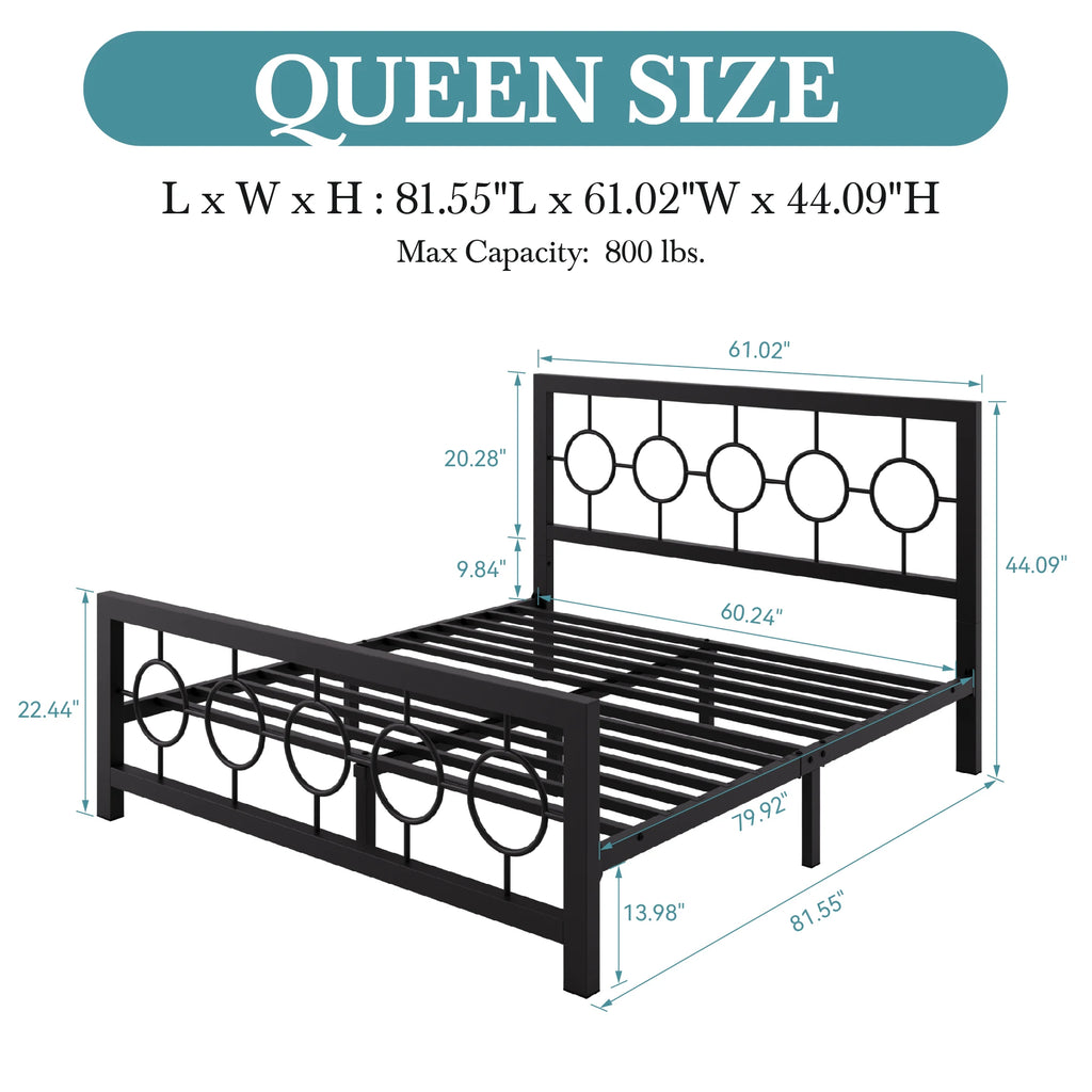 HOOMIC Metal Platform Bed Frame
