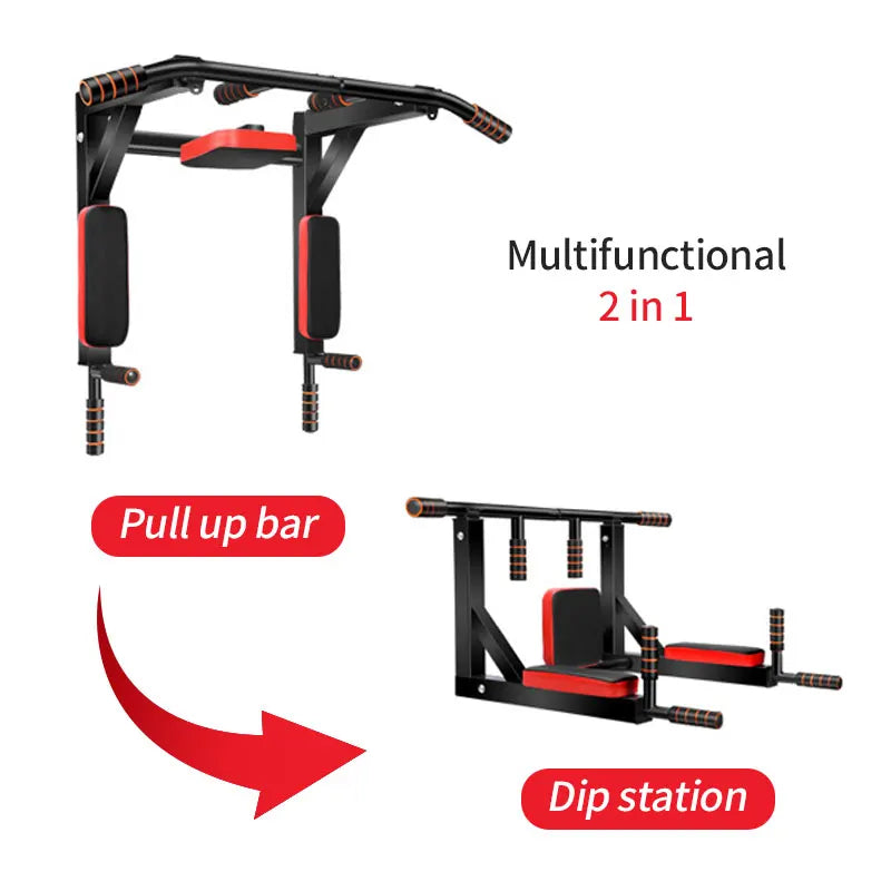 Multifunctional wall-mounted pull-up bar