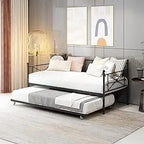 Premium Steel Slat Daybed Sofa Bed with Trundle
