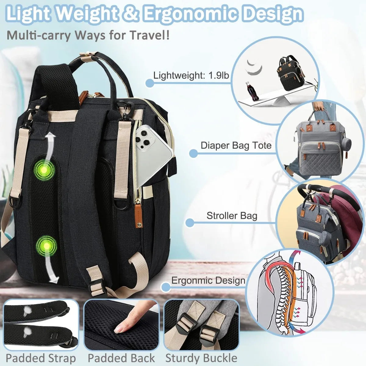 Multifunctional Diaper Bag