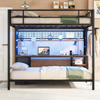 Metal Full Size Loft Bed with Twin Over Full