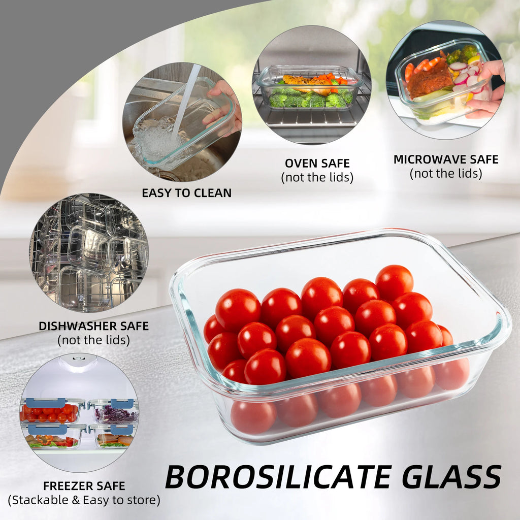 16-Piece Glass Food Storage Containers Set