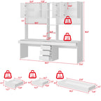 FUFU&GAGA Large Computer Desk with Bookshelves