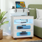 JDPAG Nightstand with Wireless Charging Station