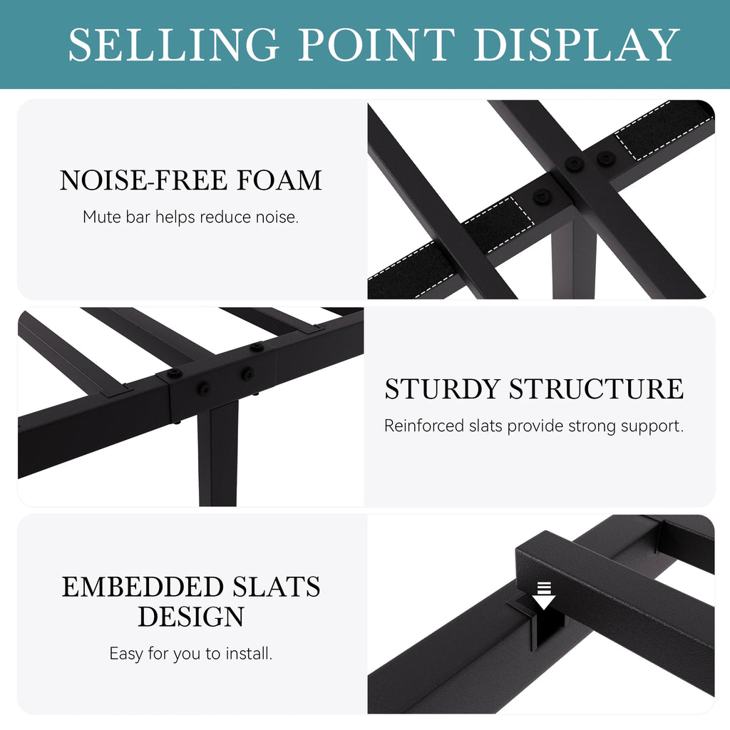 HOOMIC Metal Platform Bed Frame