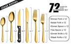72-Pcs Gold Silverware Sets