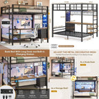 Metal Full Size Loft Bed with Twin Over Full