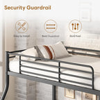 Twin Over Full Metal Bunk Beds with Ladder and Guardrail