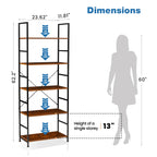 JHK 5 Tier Bookcase Bookshelf