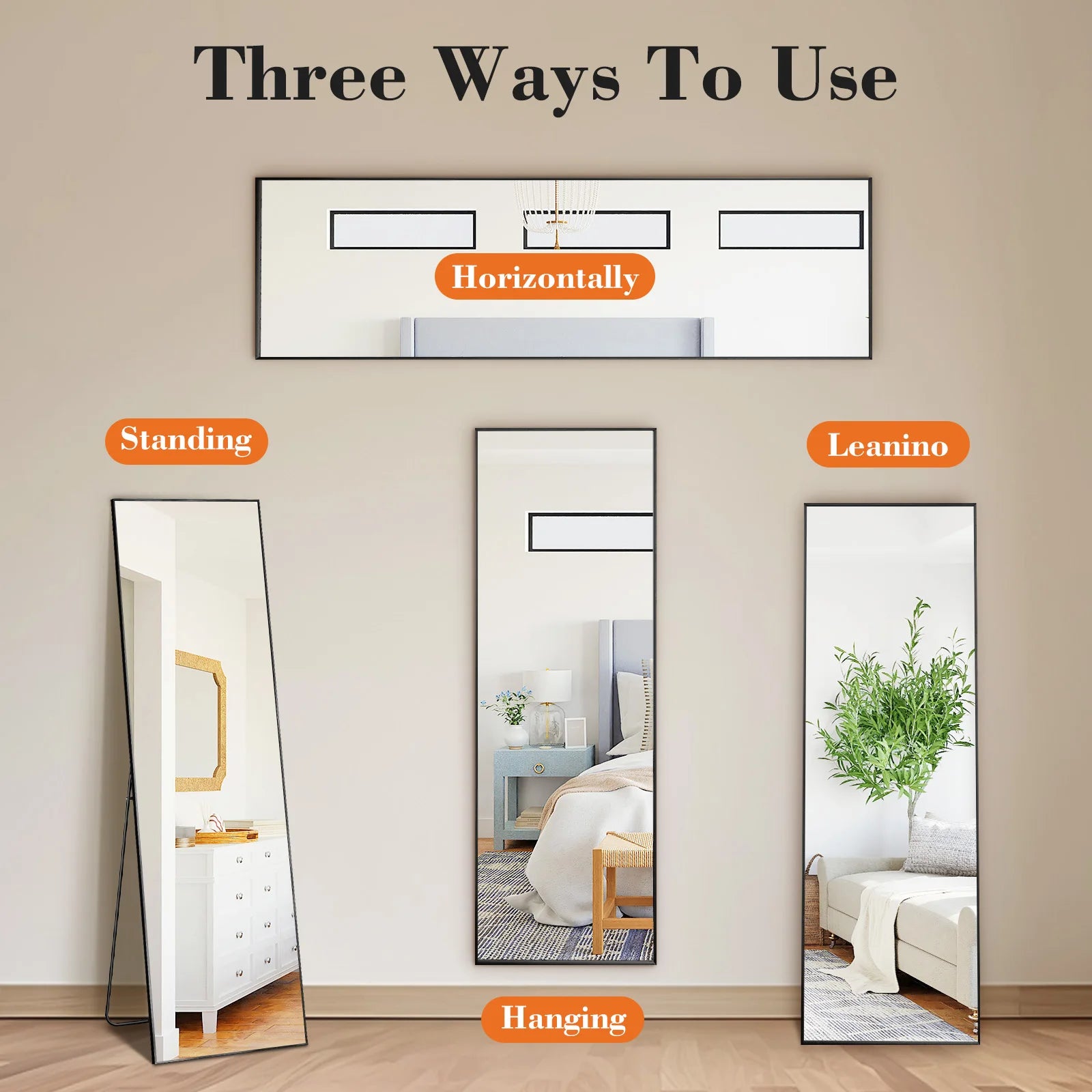 JHK 64"x21" Full Body Wall Mirror