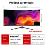 Gawfolk Monitor 34'' 144Hz Bandfish Screen Curved