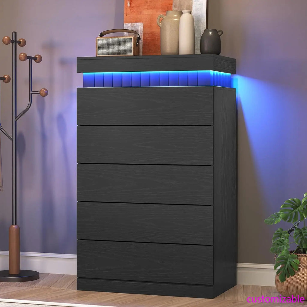 Tall Black Dresser for Bedroom