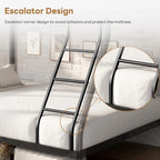 Twin Over Full Metal Bunk Beds with Ladder and Guardrail