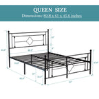 HOOMIC 14 Inch Metal Platform Bed Frame