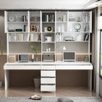 FUFU&GAGA Large Computer Desk with Bookshelves