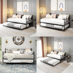Premium Steel Slat Daybed Sofa Bed with Trundle