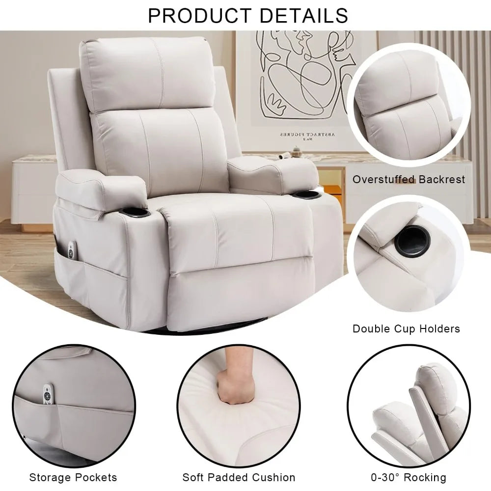 Overstuffed Electric Massage Recliner
