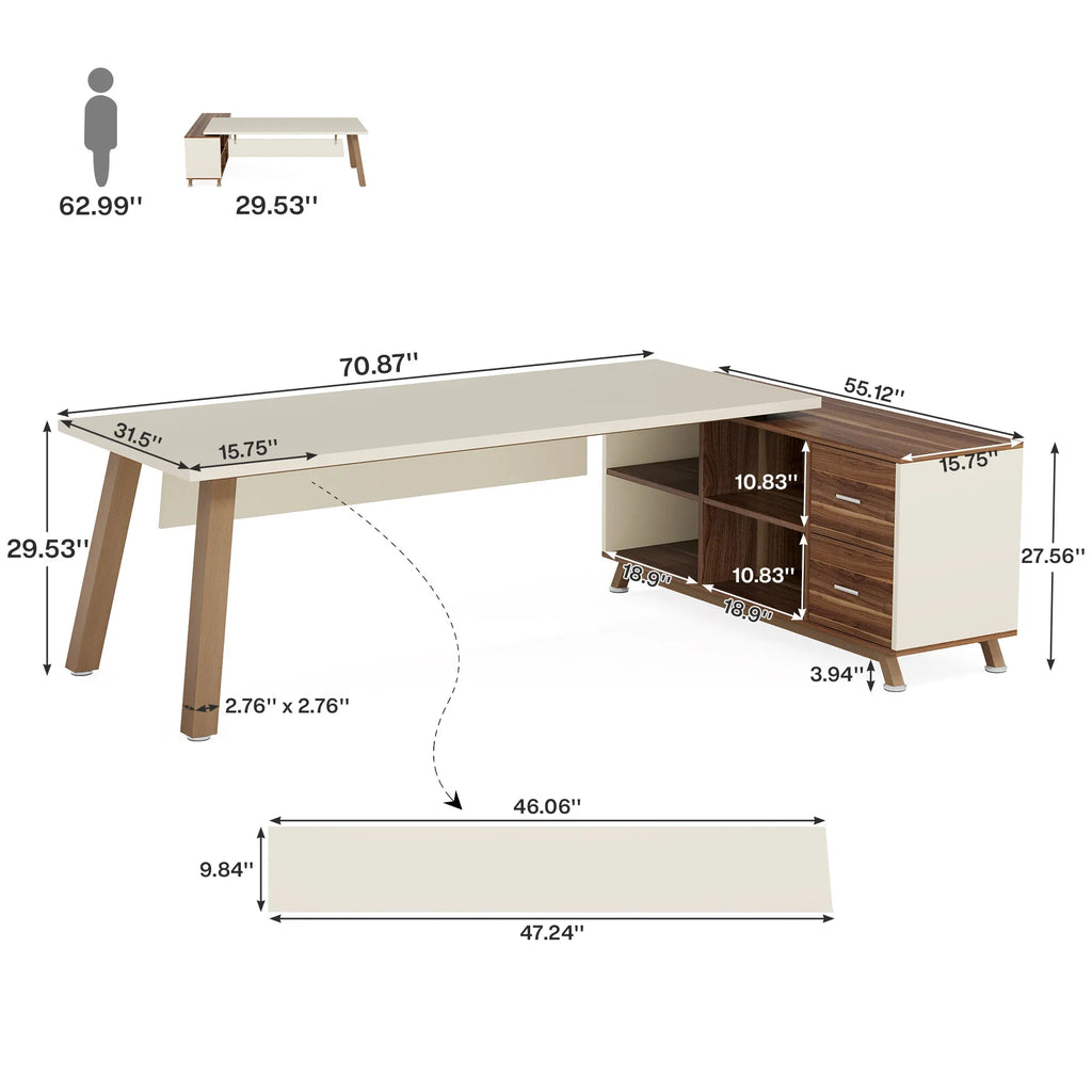 Tribesigns 78.7-Inch Executive Desk