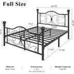 Metal Platform Bed Frame with Headboard and Footboard