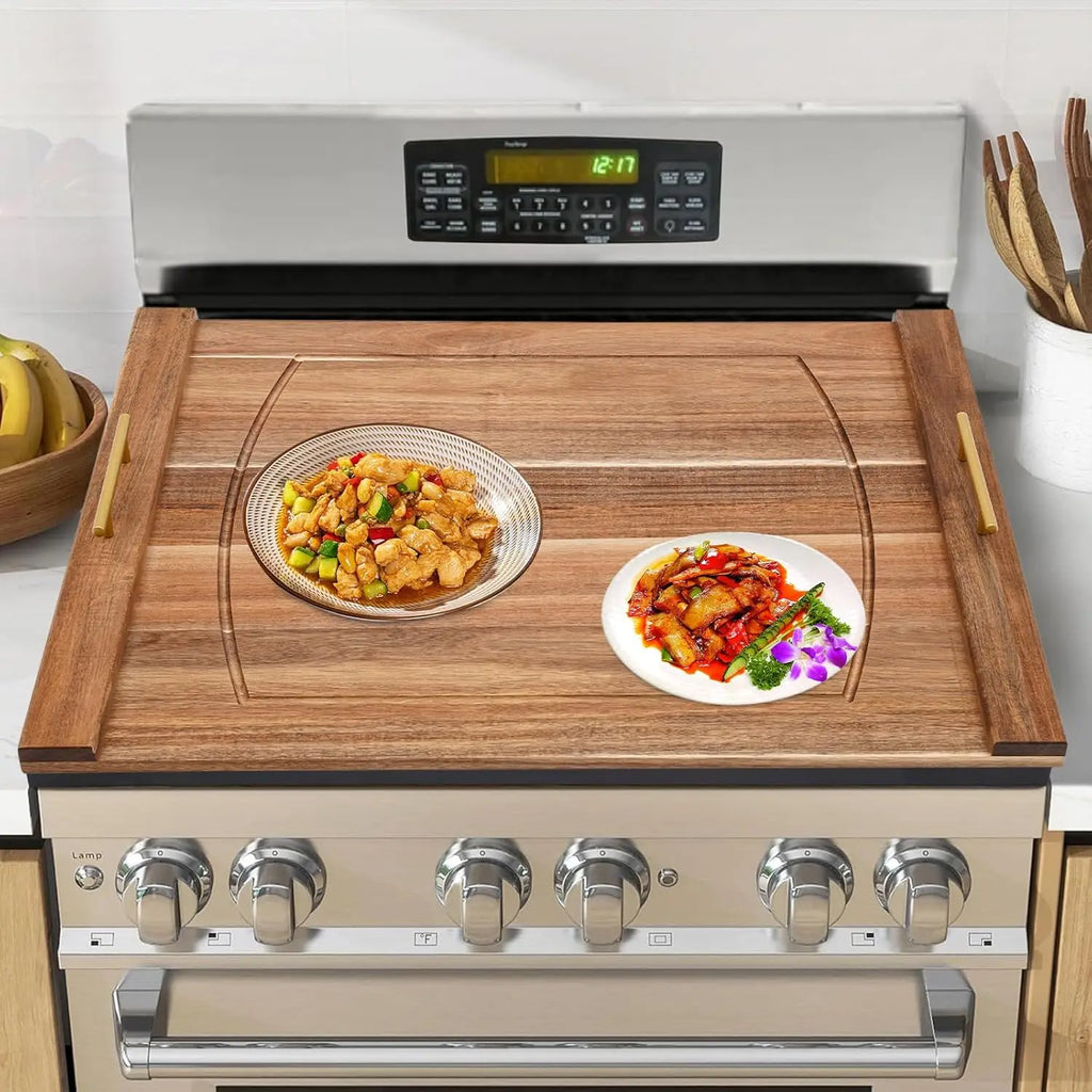 30"L X 22"W Log Color Wood Stove Top Cover with Handle
