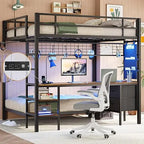 Metal Full Size Loft Bed with Twin Over Full